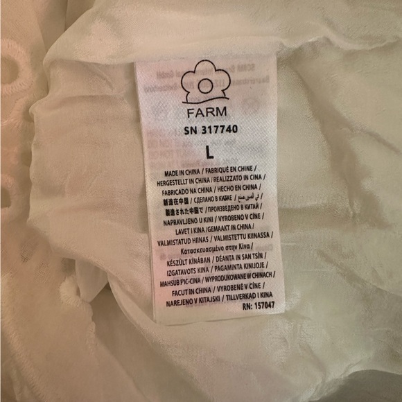 NWT FARM Rio White Ruffled Mini Dress - Picture 11 of 14